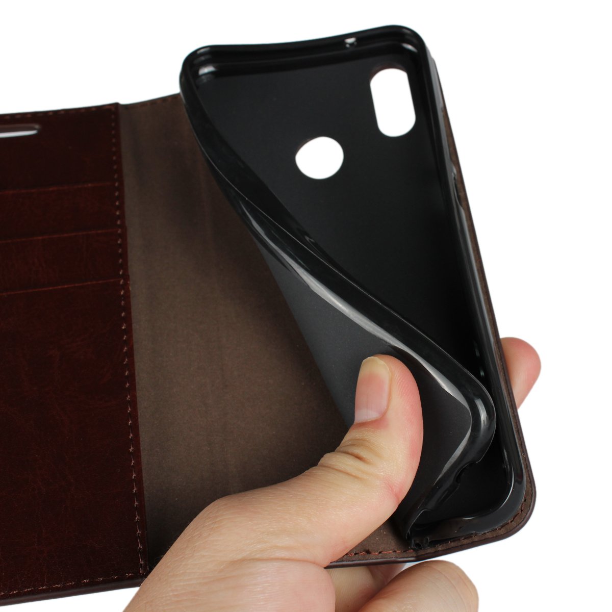 Amazon.co.jp: DeftD Huawei P20 Lite 用 ケース 本革 レザー 手帳型